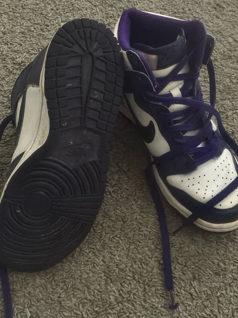 Nike Women’s Mid-Top Sneakers in White and Purple